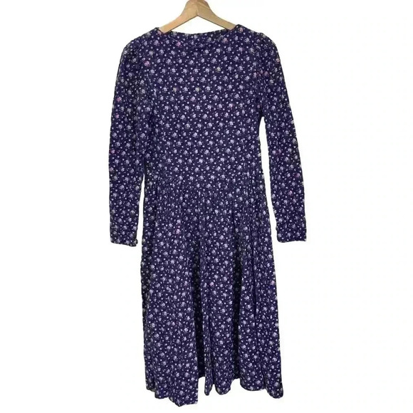 Purple Floral Corduroy Dress - Picture 3 of 15